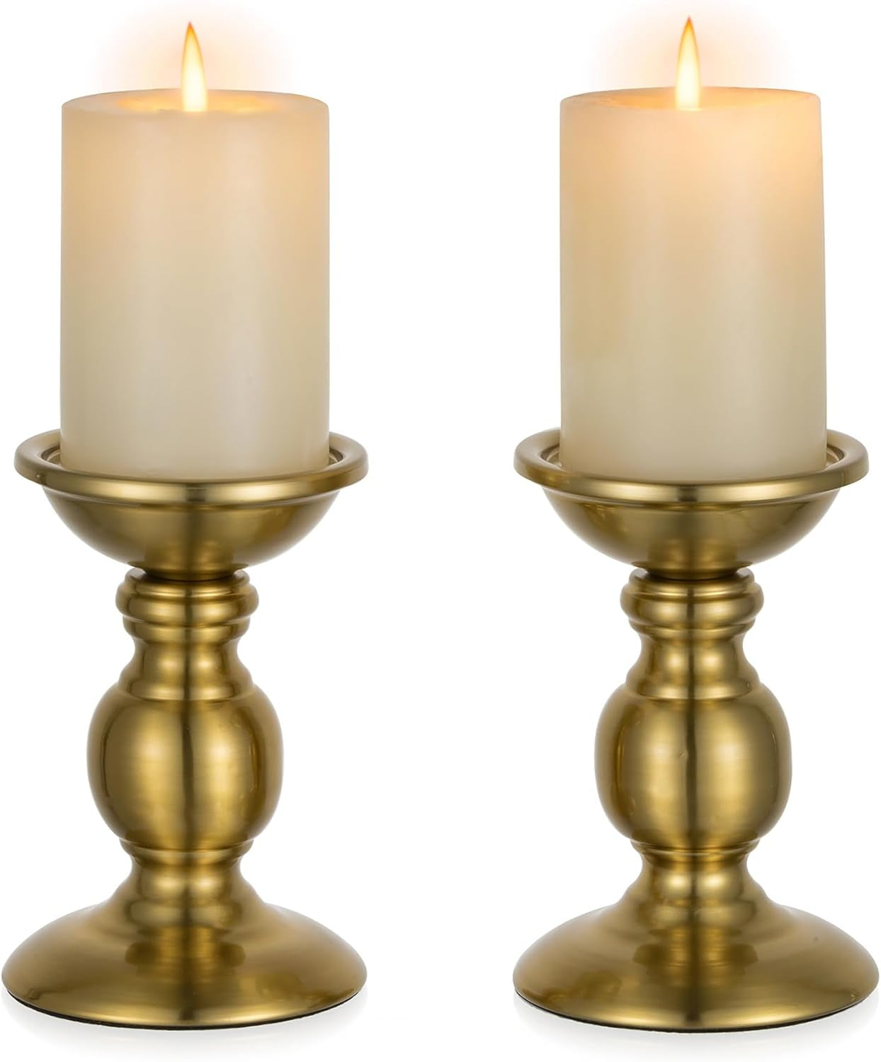 Black Candle Holder for Pillar Candles - 2 Pcs Rustic Candle Holders Set Metal Candle Stand Tall Retro Fall Pillar Candleholder for Halloween Easter Farmhouse Fireplace Home Table Centerpiece