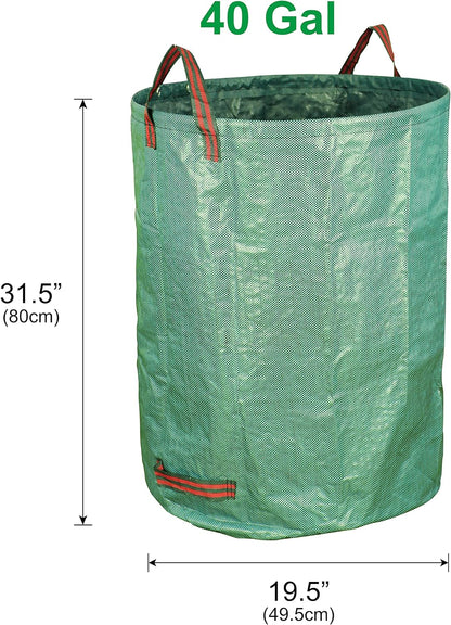 Set of 3 Durable 40-Gallon Reusable Yard Waste Bags for Gardening and Lawn Maintenance