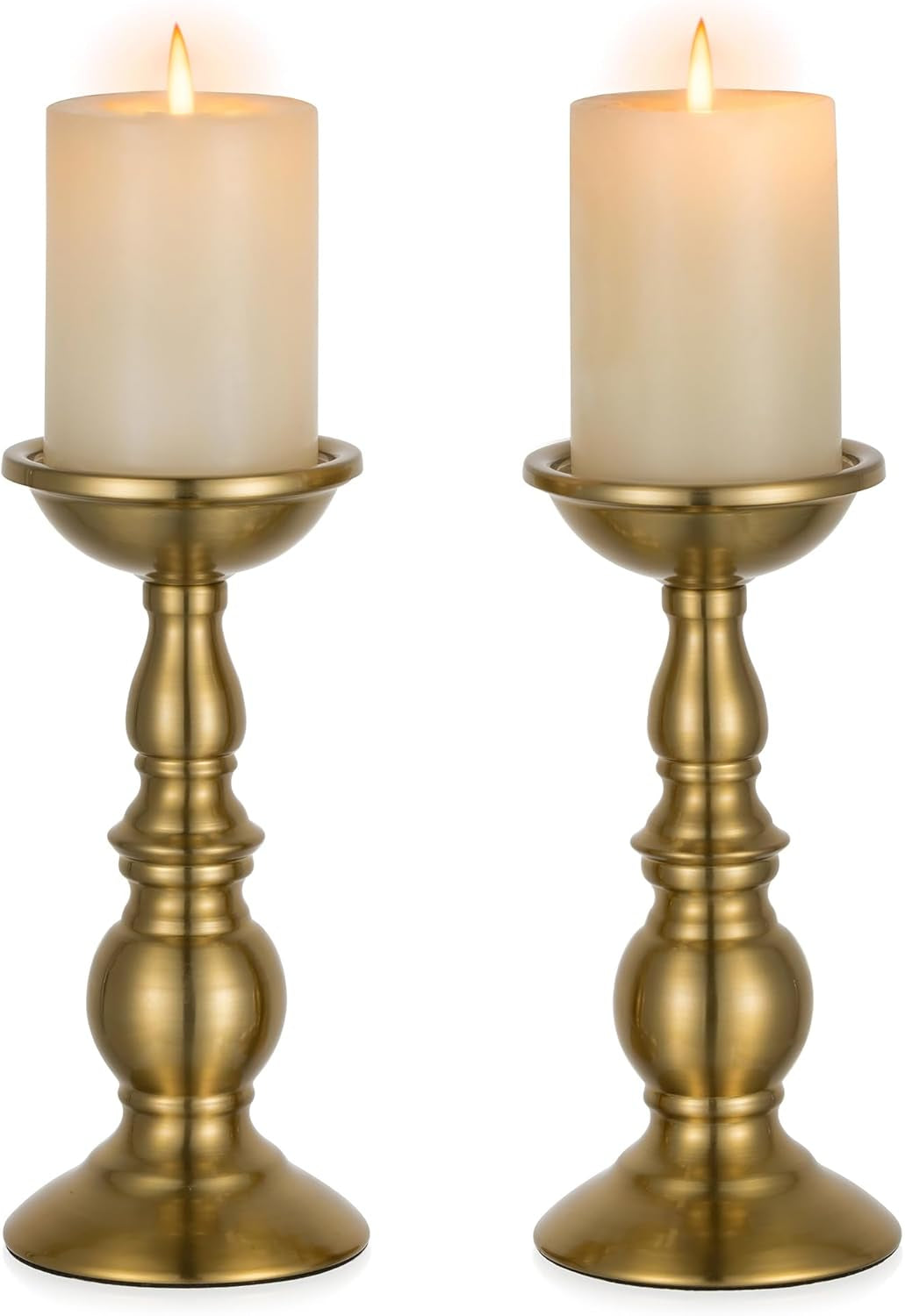 Black Candle Holder for Pillar Candles - 2 Pcs Rustic Candle Holders Set Metal Candle Stand Tall Retro Fall Pillar Candleholder for Halloween Easter Farmhouse Fireplace Home Table Centerpiece