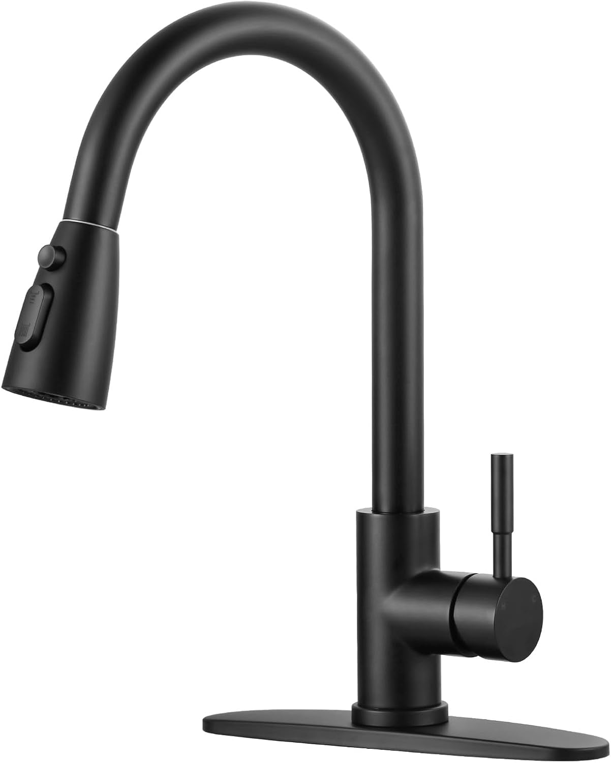 Kitchen Faucet with Sprayer, Kitchen Sink Faucet, SUS 304 Stainless Steel, High Arc Single Handle Brushed Nickel Kitchen Faucets with Pull down Sprayer, Pull Out Kitchen Faucet with Deck Plate