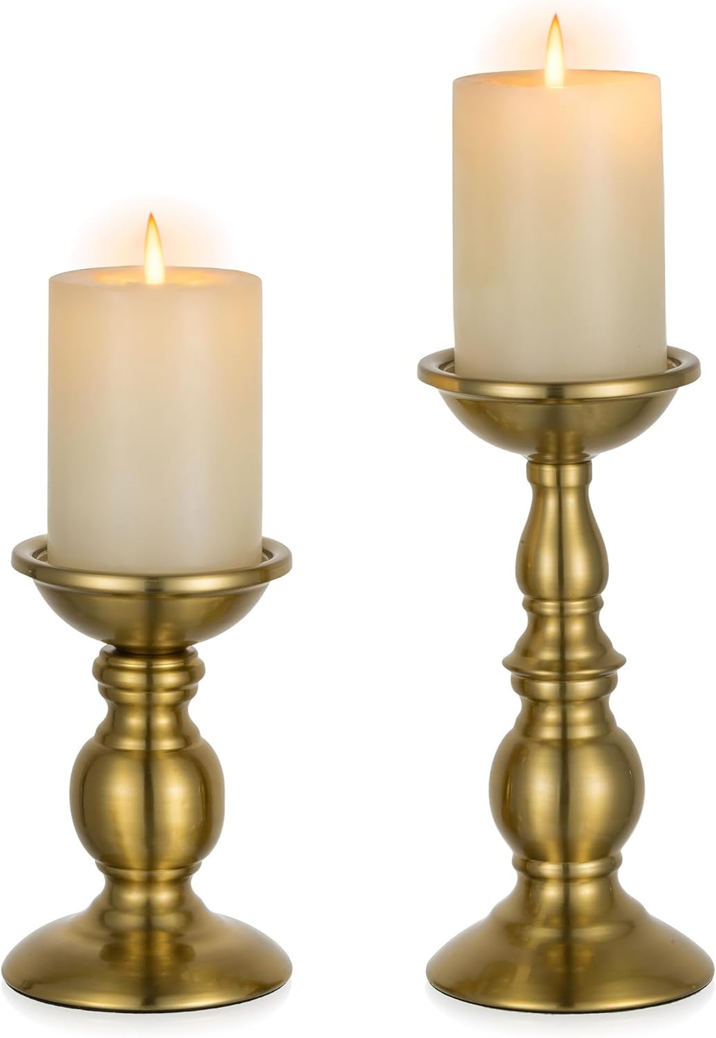 Black Candle Holder for Pillar Candles - 2 Pcs Rustic Candle Holders Set Metal Candle Stand Tall Retro Fall Pillar Candleholder for Halloween Easter Farmhouse Fireplace Home Table Centerpiece